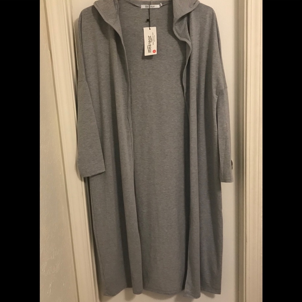 Meaneor Full Length Hooded Cardigan Duster SzM NWT